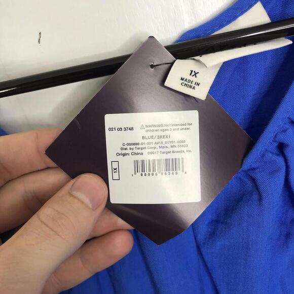 Ava Viv Dress Womens 1X Colorblock Colorful Pockets Cotton New Sundress - Picture 8 of 11